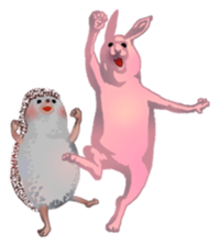 Hedgehog & rabbit sticker #6981913