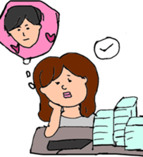 cat and women sticker #6982520