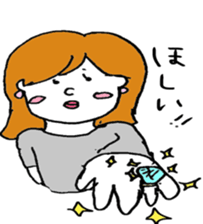 cat and women sticker #6982525