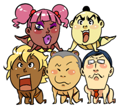 Muscular five people sticker #6983927
