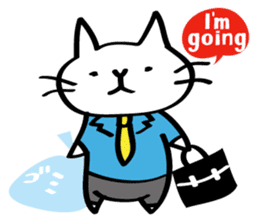 Everyday of salaried white cat mie sticker #6985728