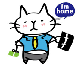 Everyday of salaried white cat mie sticker #6985729