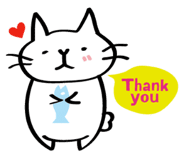 Everyday of salaried white cat mie sticker #6985731