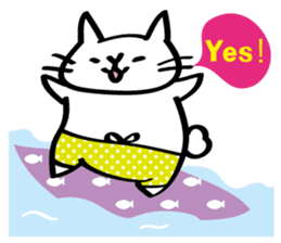 Everyday of salaried white cat mie sticker #6985732