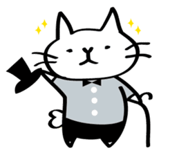 Everyday of salaried white cat mie sticker #6985736