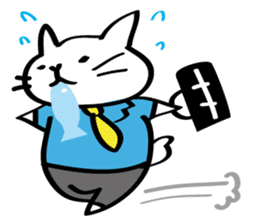 Everyday of salaried white cat mie sticker #6985739