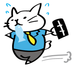 Everyday of salaried white cat mie sticker #6985739