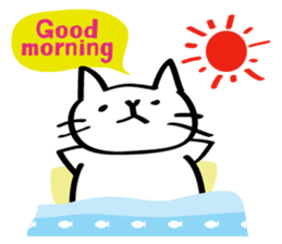 Everyday of salaried white cat mie sticker #6985740