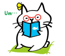 Everyday of salaried white cat mie sticker #6985743