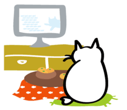 Everyday of salaried white cat mie sticker #6985746