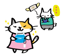 Everyday of salaried white cat mie sticker #6985750