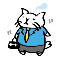 Everyday of salaried white cat mie sticker #6985754