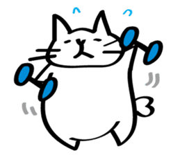 Everyday of salaried white cat mie sticker #6985757
