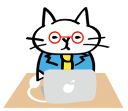 Everyday of salaried white cat mie sticker #6985759