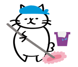 Everyday of salaried white cat mie sticker #6985763