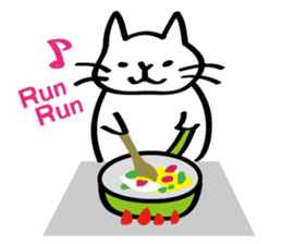 Everyday of salaried white cat mie sticker #6985764