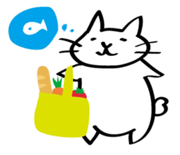 Everyday of salaried white cat mie sticker #6985765