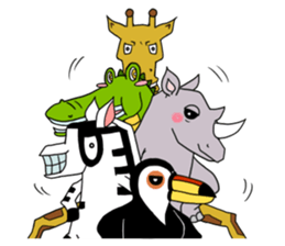 About four+1 animal friends ! sticker #6986687