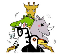 About four+1 animal friends ! sticker #6986687
