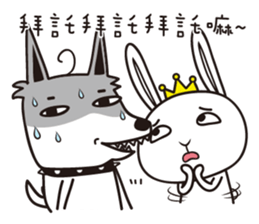 Rabbit Queen & Wolf sticker #6991125