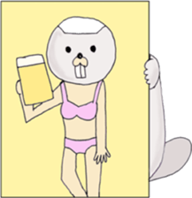 Lazy Sea otter (Try to lose weight) sticker #6992449