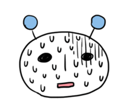 Alien with two horns sticker #6994237