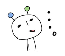 Alien with two horns sticker #6994246