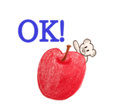 A cute(kawaii) dog and fruits (English) sticker #6997008