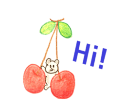 A cute(kawaii) dog and fruits (English) sticker #6997013