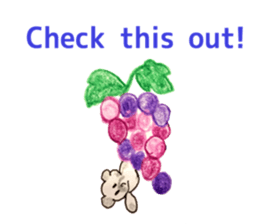 A cute(kawaii) dog and fruits (English) sticker #6997016