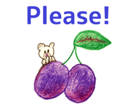 A cute(kawaii) dog and fruits (English) sticker #6997028