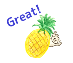 A cute(kawaii) dog and fruits (English) sticker #6997030