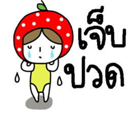 polkadot apple girl by ngingi sticker #7005923