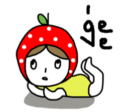 polkadot apple girl by ngingi sticker #7005924