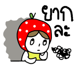 polkadot apple girl by ngingi sticker #7005925