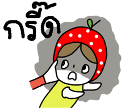 polkadot apple girl by ngingi sticker #7005926
