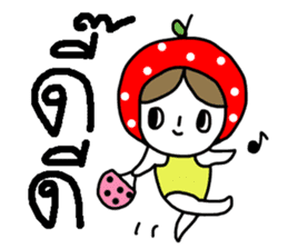 polkadot apple girl by ngingi sticker #7005927