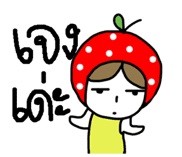 polkadot apple girl by ngingi sticker #7005928