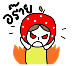 polkadot apple girl by ngingi sticker #7005930