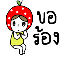 polkadot apple girl by ngingi sticker #7005932