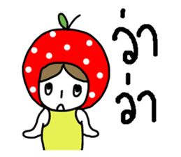 polkadot apple girl by ngingi sticker #7005933