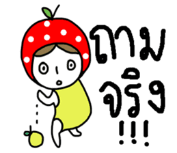 polkadot apple girl by ngingi sticker #7005934