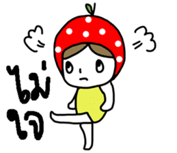polkadot apple girl by ngingi sticker #7005936