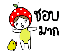 polkadot apple girl by ngingi sticker #7005937
