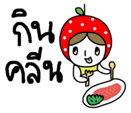 polkadot apple girl by ngingi sticker #7005938