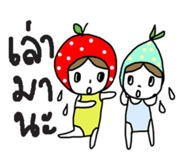 polkadot apple girl by ngingi sticker #7005941