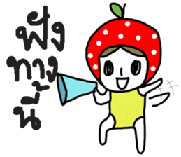 polkadot apple girl by ngingi sticker #7005943