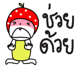polkadot apple girl by ngingi sticker #7005944