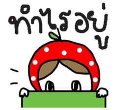 polkadot apple girl by ngingi sticker #7005945