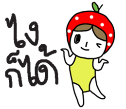 polkadot apple girl by ngingi sticker #7005946